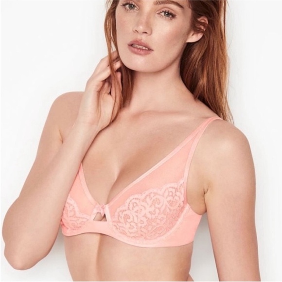 NWT Victoria’s Secret Body By Victoria Unlined Pink Bra 32F - Picture 1 of 15